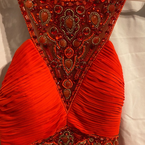 NWT beaded red halter dress size 10 - Picture 7 of 7